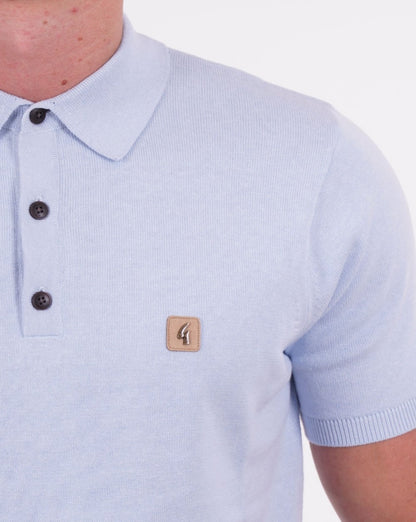 Gabicci Vintage Jackson Strick-Poloshirt Himmelblau