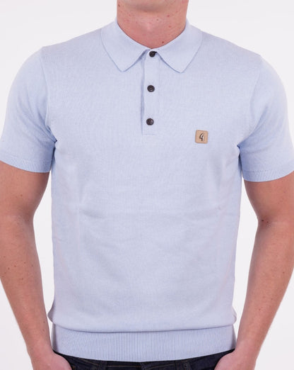Gabicci Vintage Jackson Strick-Poloshirt Himmelblau