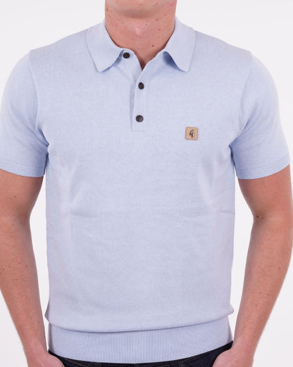 Gabicci Vintage Jackson Strick-Poloshirt Himmelblau