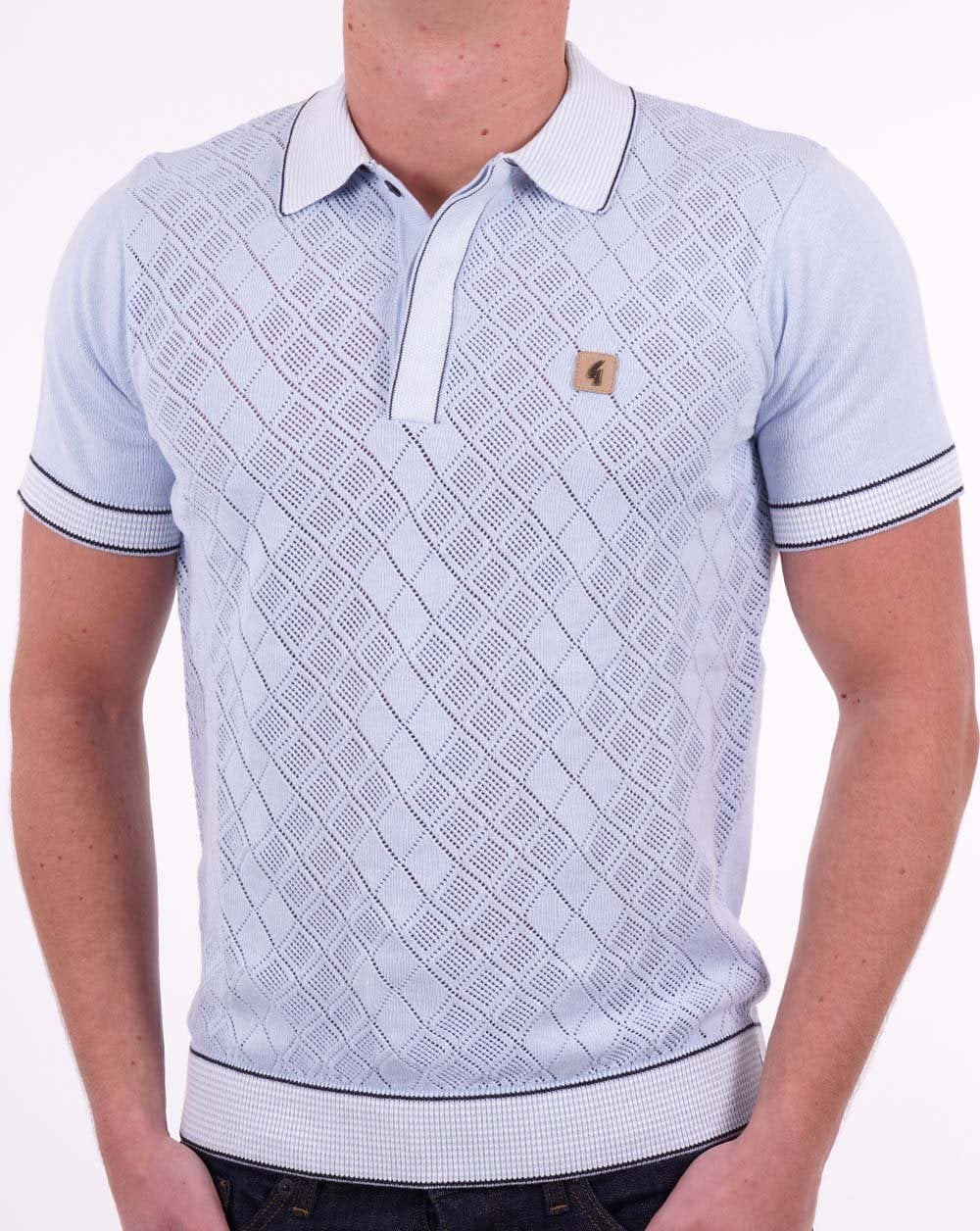 Gabicci Vintage Dafoe Strickpolo Sky