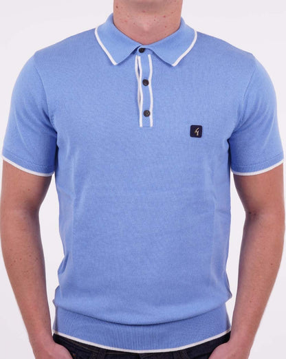 Gabicci Vintage Lineker Strickpolo Marina Blau