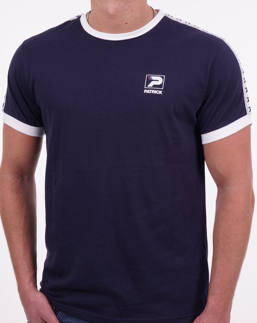 Patrick T-Shirt mit Ärmelband in Marineblau