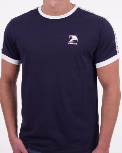 Patrick T-Shirt mit Ärmelband in Marineblau