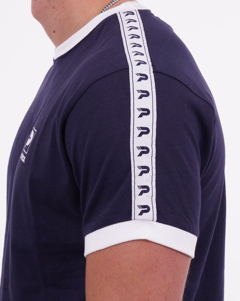 Patrick T-Shirt mit Ärmelband in Marineblau