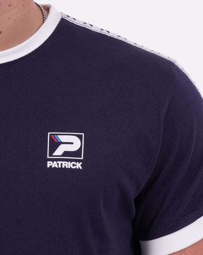 Patrick T-Shirt mit Ärmelband in Marineblau