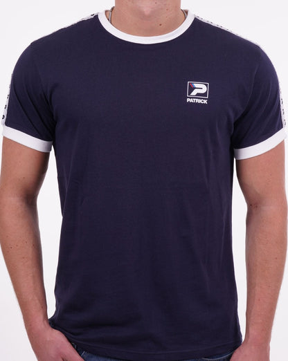 Patrick T-Shirt mit Ärmelband in Marineblau