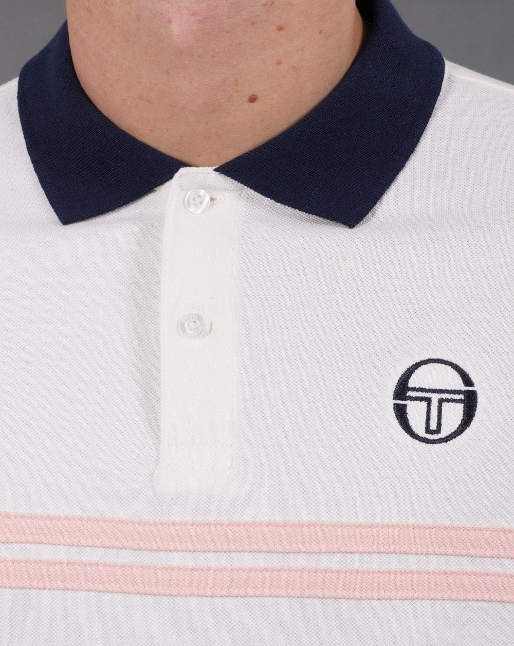 Sergio Tacchini Supermac Poloshirt Gardenia/Pink/Marineblau
