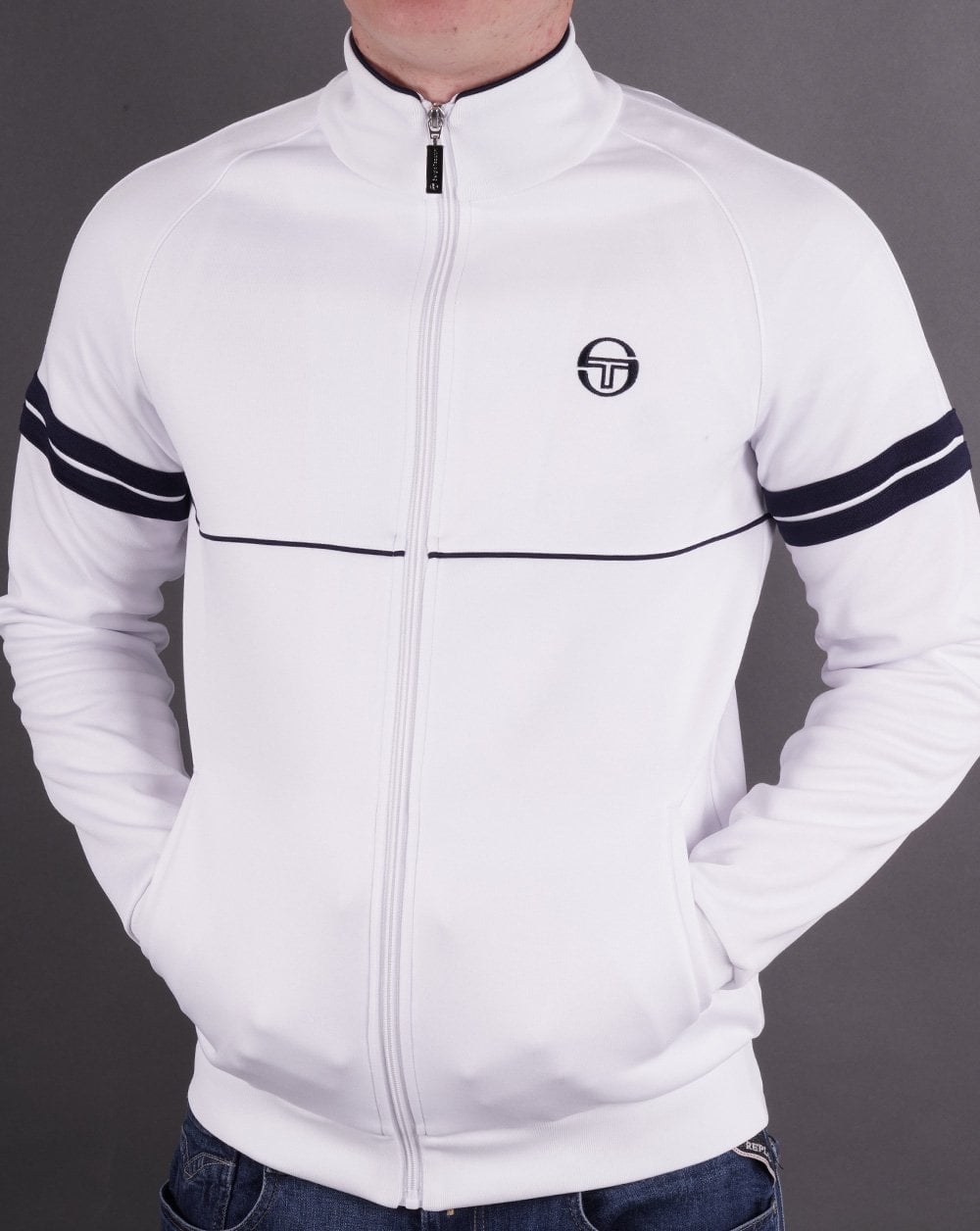 Sergio Tacchini Star Trainingsjacke Weiß/Marineblau