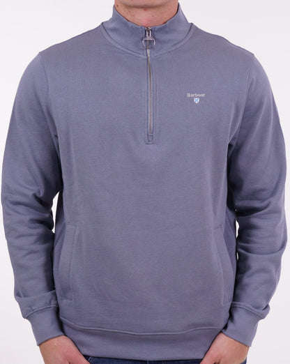 Barbour – Rothley – Pullover mit halbem Reißverschluss in verwaschenem Blau
