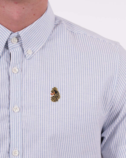 Luke Cambridge Kurzarmhemd Weiß/Himmelblau