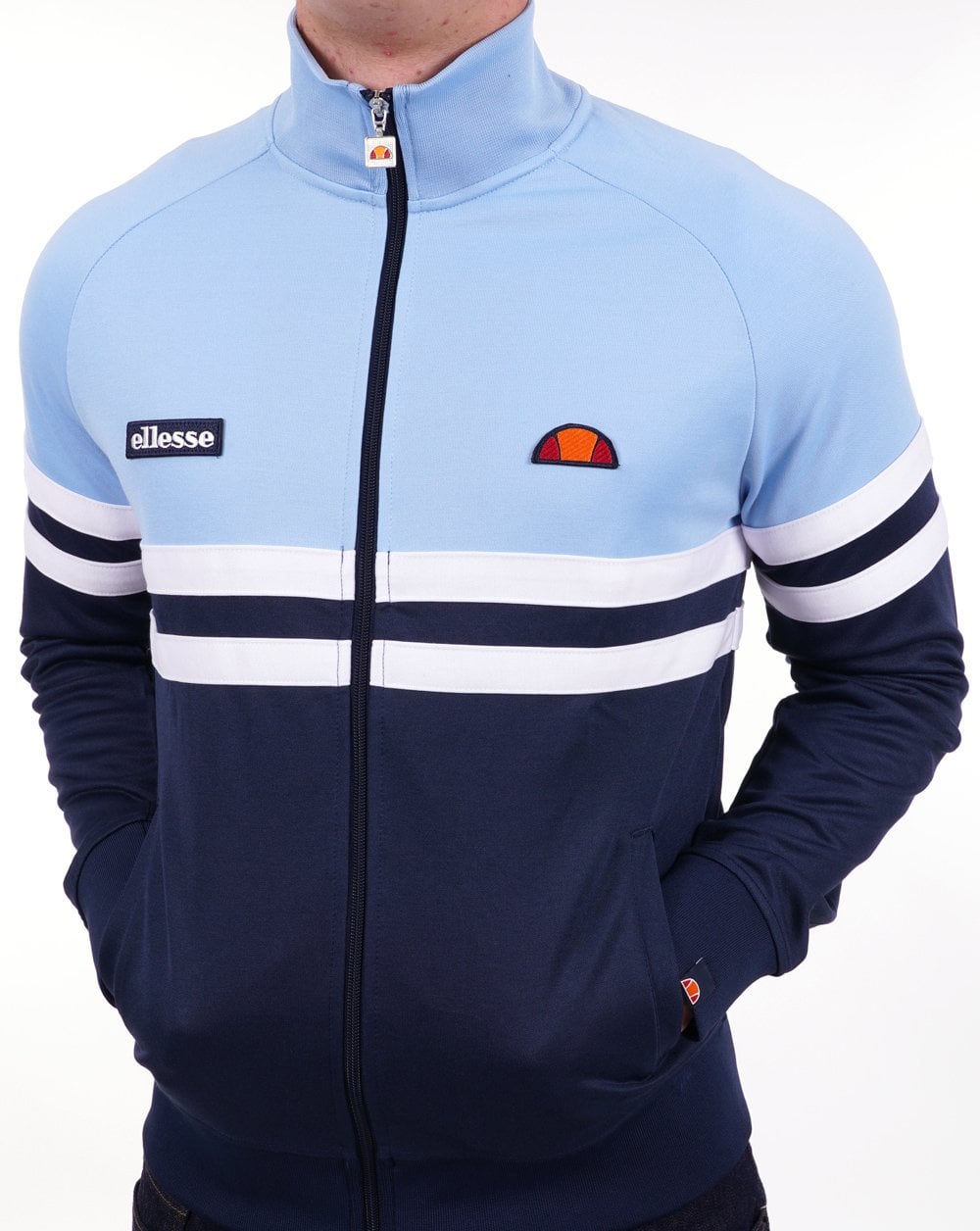 Ellesse Rimini Trainingsjacke Himmelblau/Marineblau/Weiß