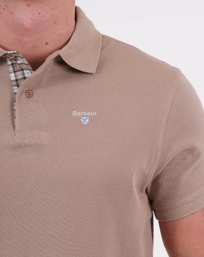 Barbour Tartan Piqué Poloshirt Washed Stone