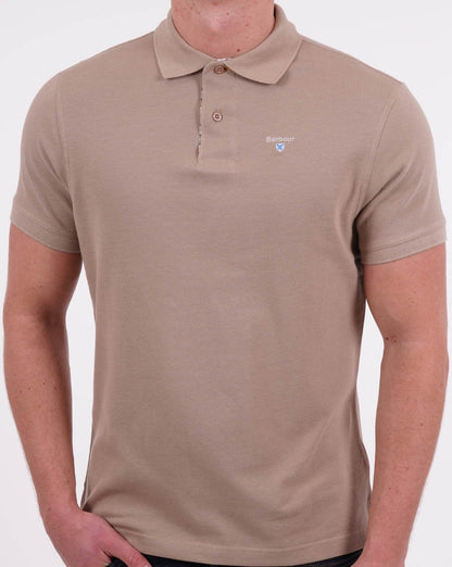 Barbour Tartan Piqué Poloshirt Washed Stone