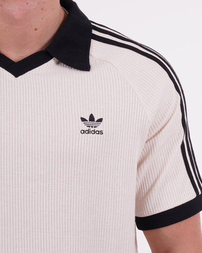 Adidas Originals Retro Waffel-Poloshirt in Off-White