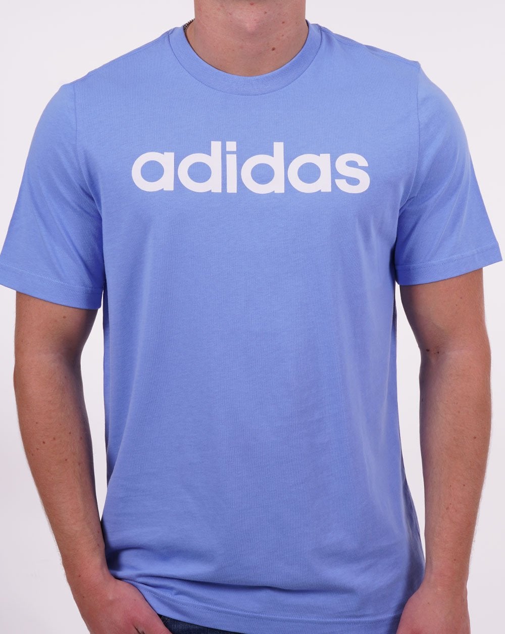 Adidas Originals – T-Shirt mit linearem Logo, Blau