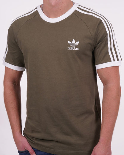 Adidas Originals 3-Streifen-T-Shirt Olivgrün
