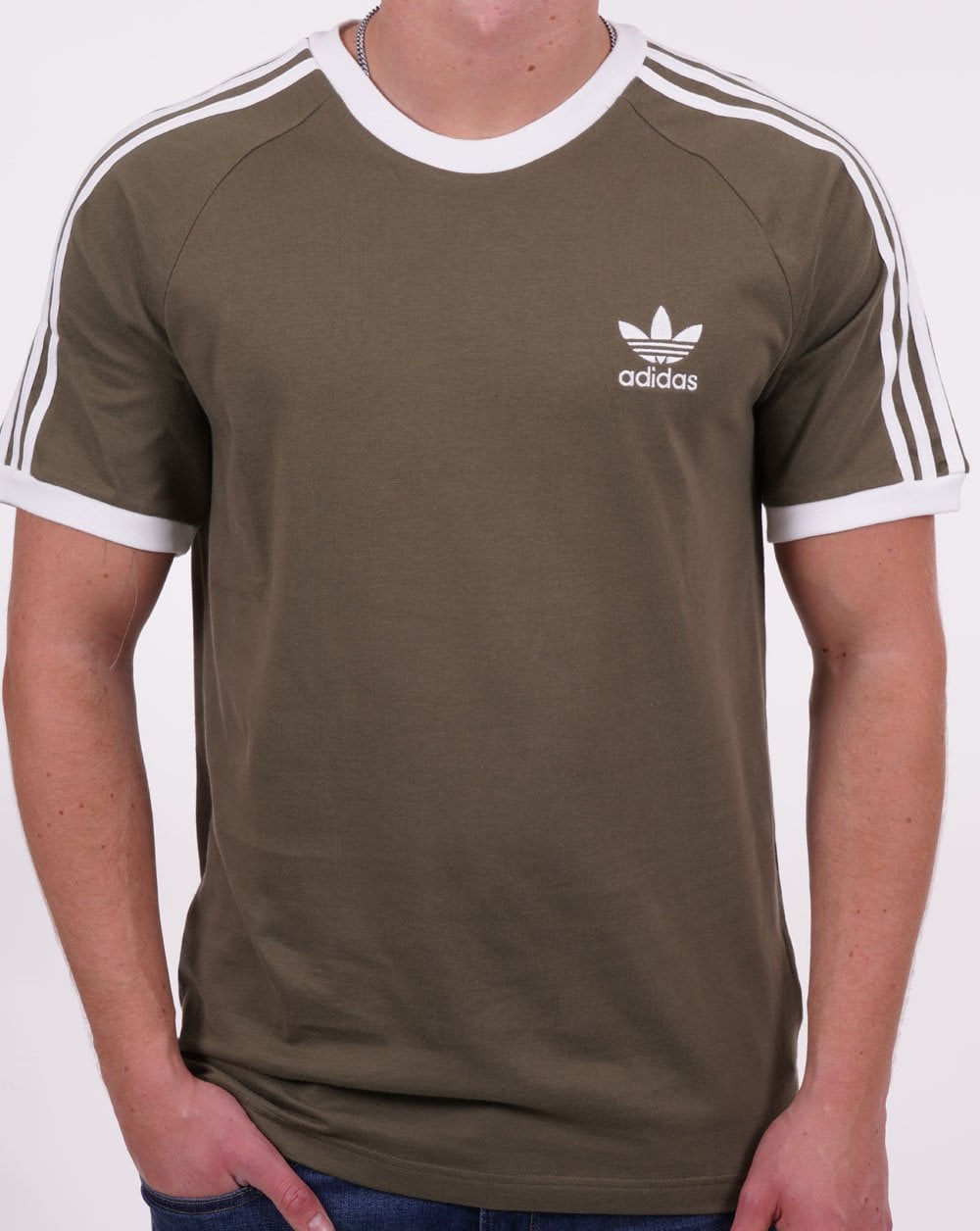 Adidas Originals 3-Streifen-T-Shirt Olivgrün