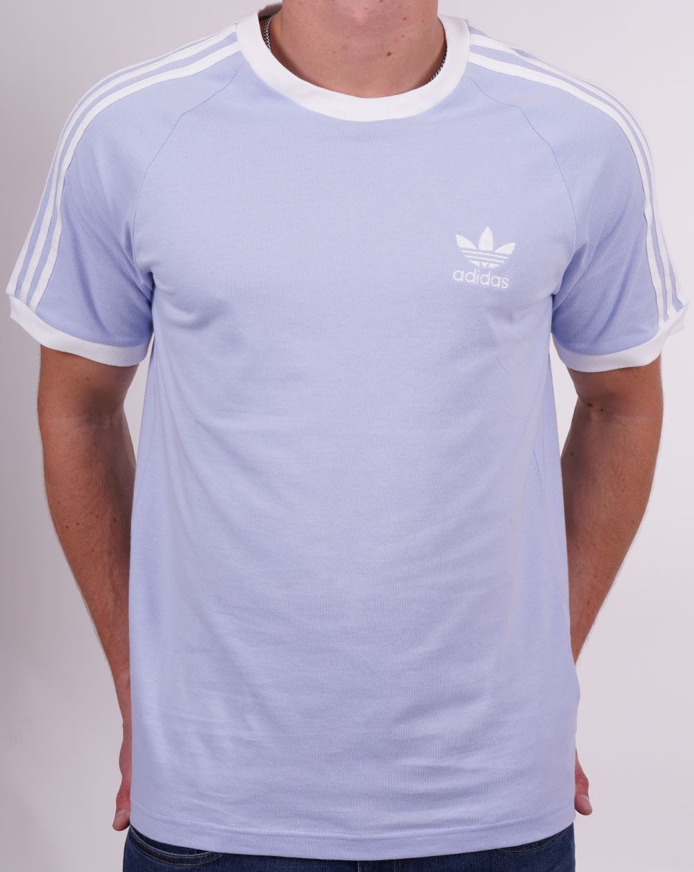Adidas Originals 3-Streifen-T-Shirt Himmelblau