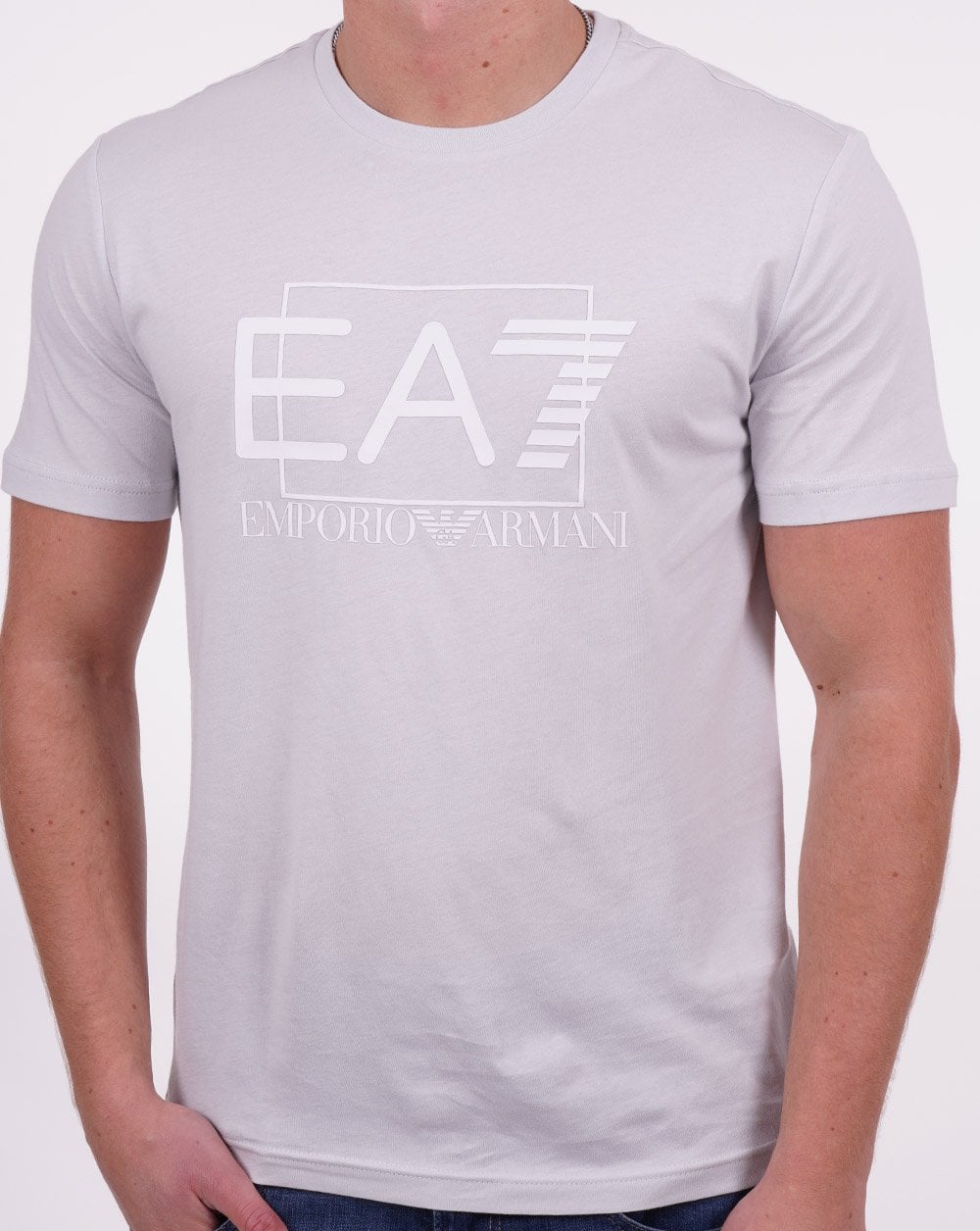 EA7 Visibility T-Shirt aus Pima-Baumwolle Hellgrau