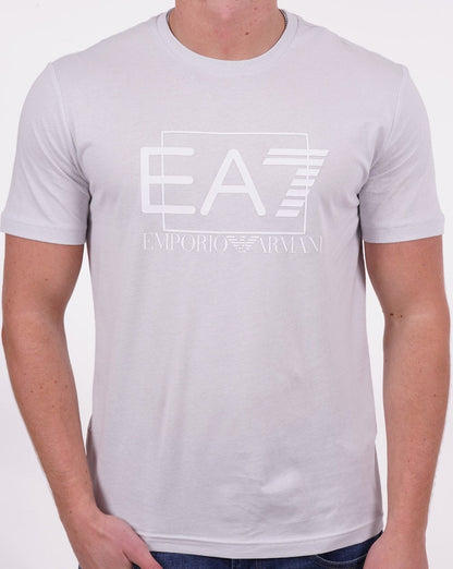 EA7 Visibility T-Shirt aus Pima-Baumwolle Hellgrau