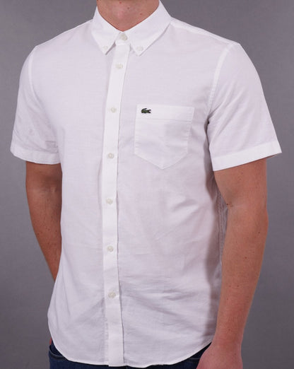 Lacoste Oxford Kurzarmhemd Weiß