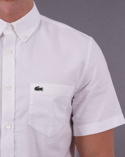 Lacoste Oxford Kurzarmhemd Weiß