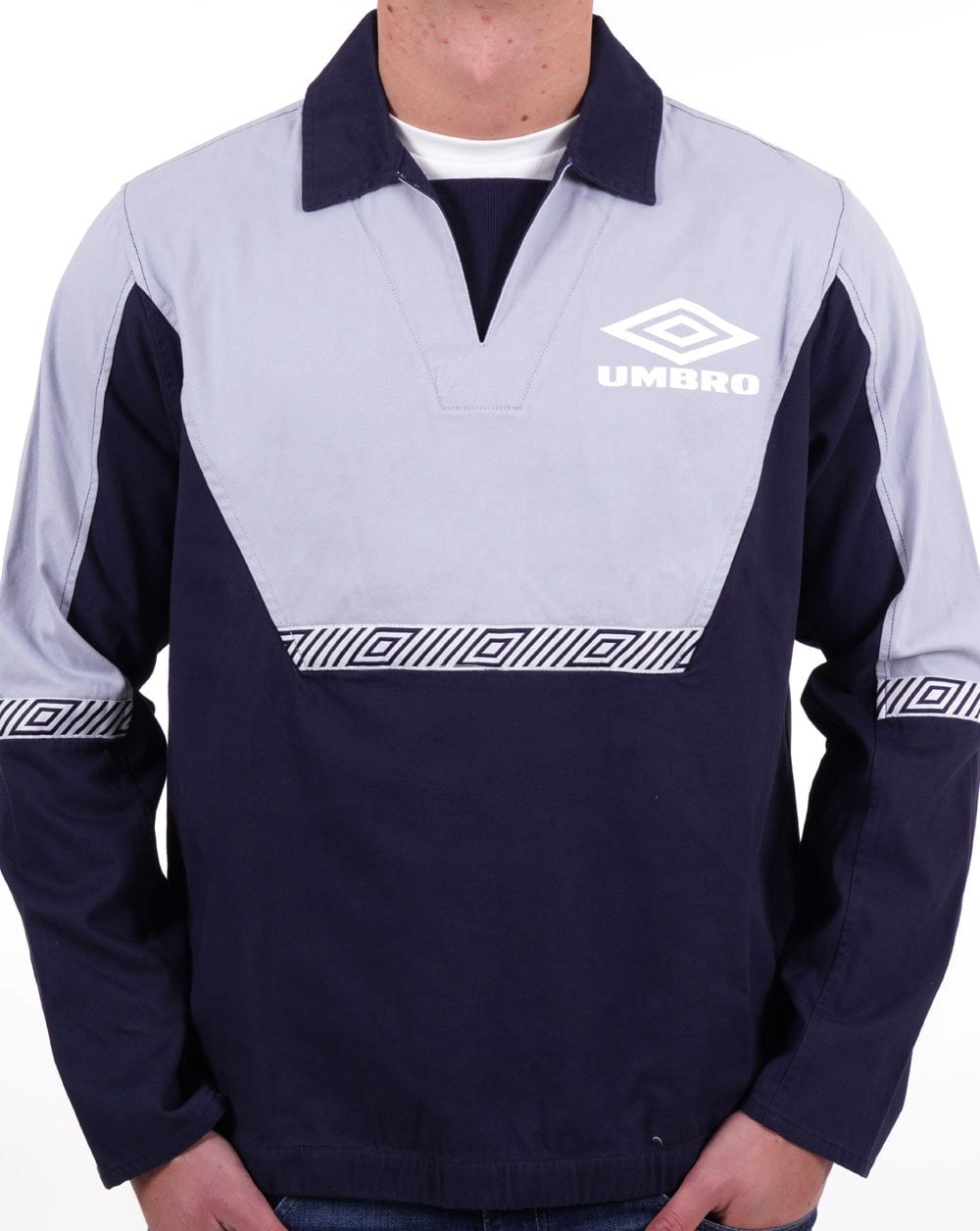 Umbro – Klassisches Drill-Trainingsoberteil im Stil der 90er, Dunkelmarineblau