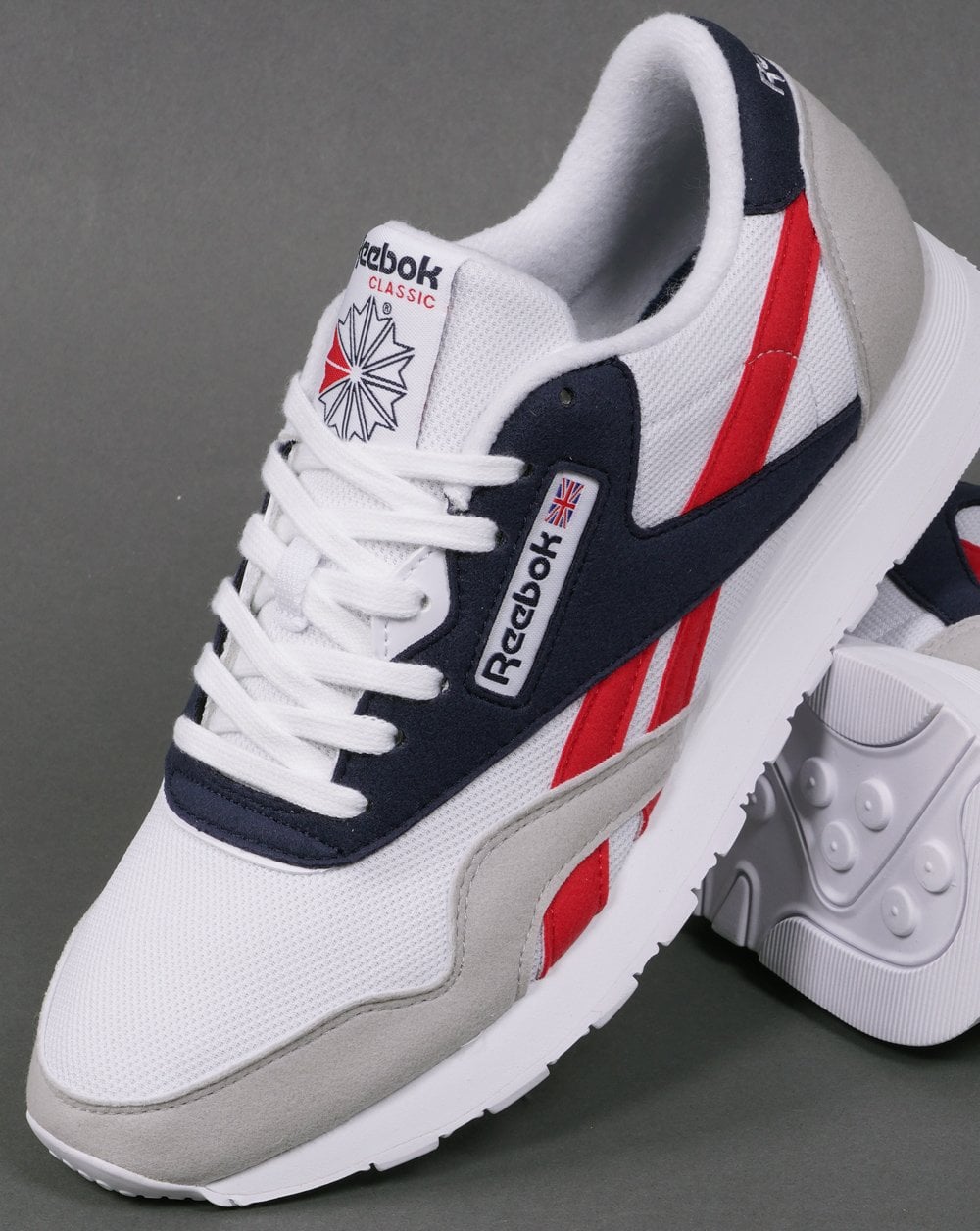 Reebok Classic Nylon Sneakers Weiß/Marineblau/Rot