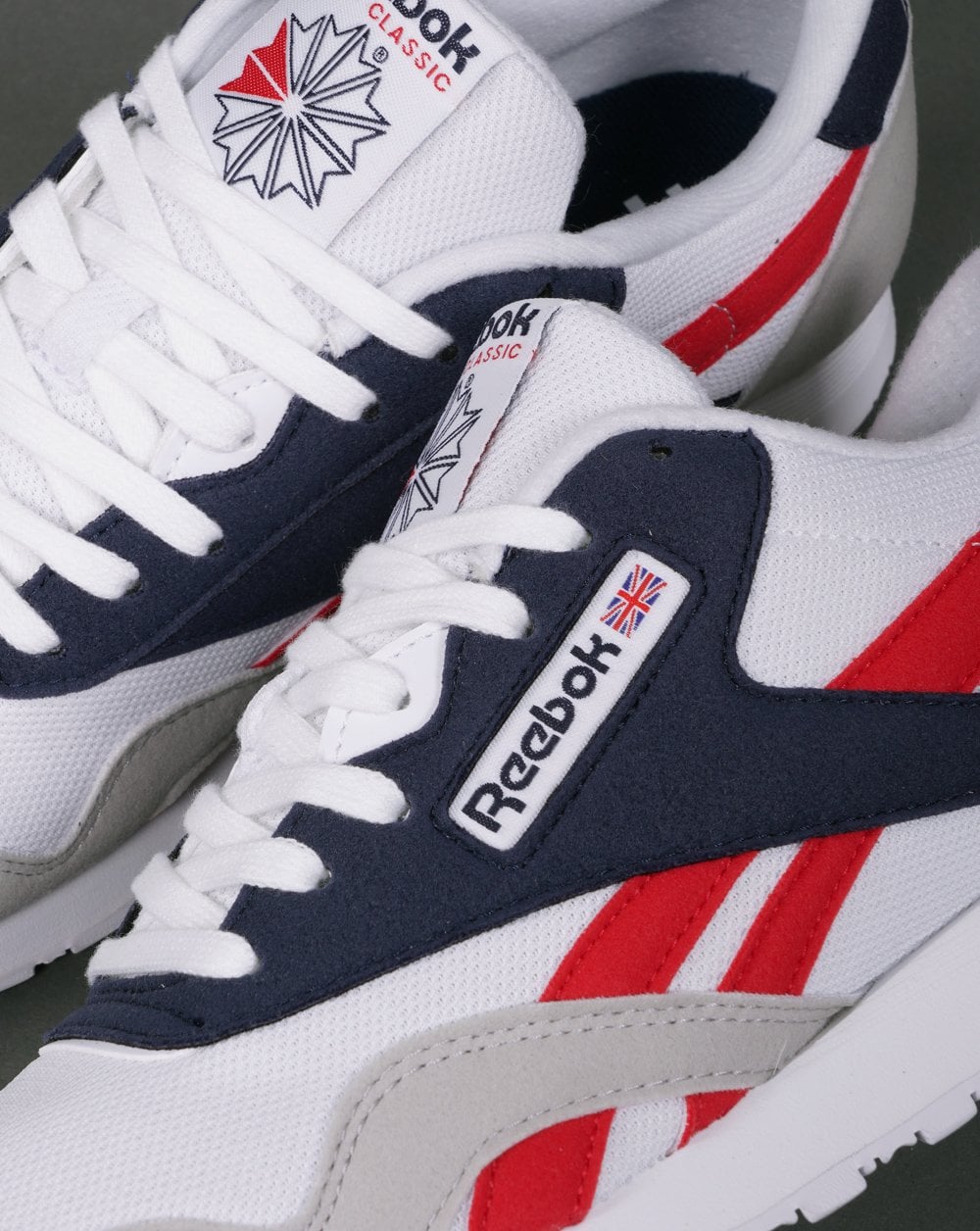 Reebok Classic Nylon Sneakers Weiß/Marineblau/Rot