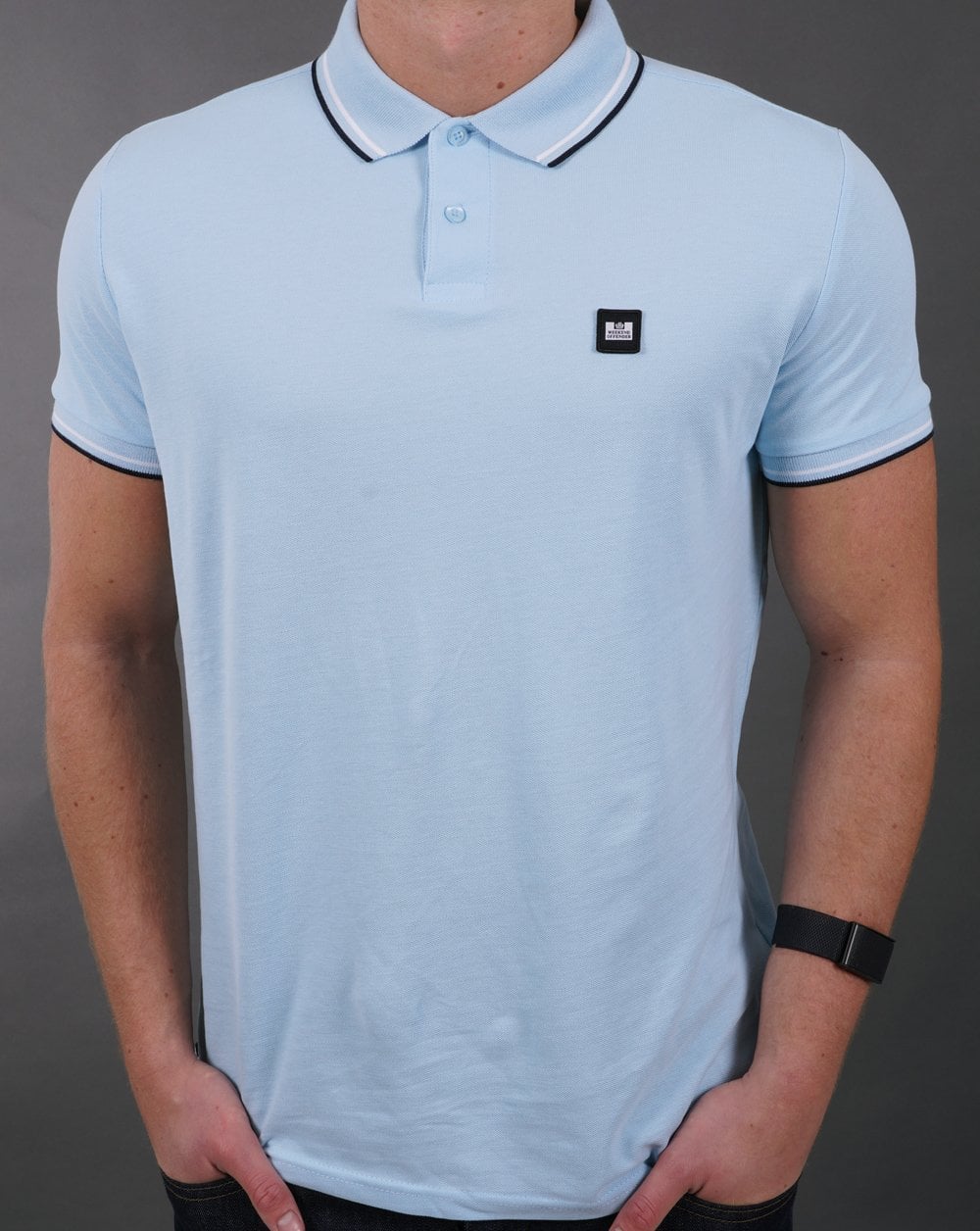 Weekend Offender Sterling Poloshirt Himmelblau