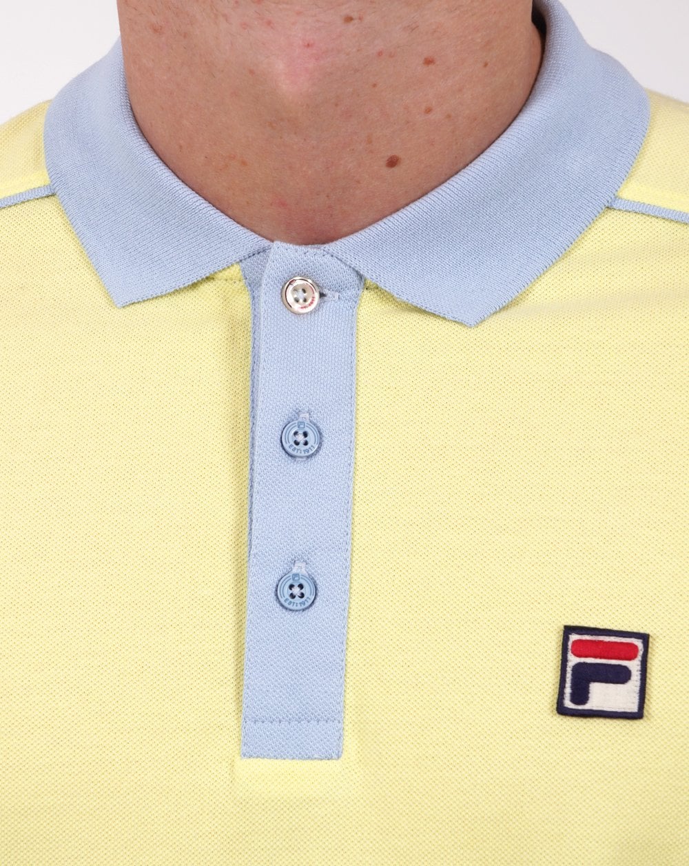Fila Vintage Retro Piping Poloshirt Gelb/Himmelblau