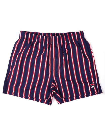 Fila – Vintage – Badeshorts mit Doppelstreifen in Marineblau
