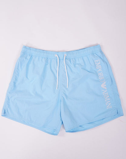 Emporio Armani Logo Badeshorts Himmelblau
