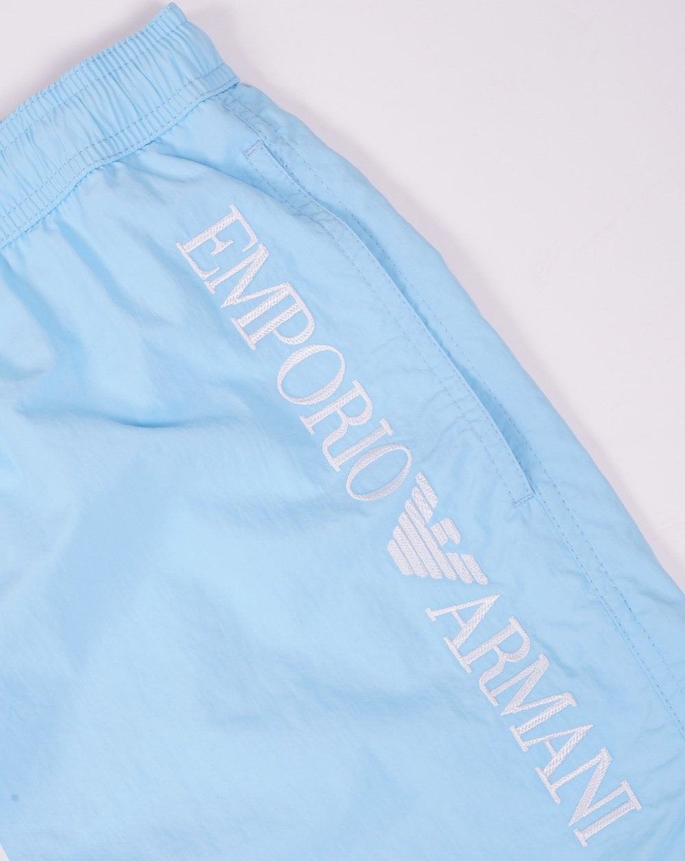 Emporio Armani Logo Badeshorts Himmelblau