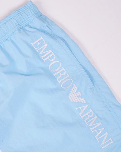 Emporio Armani Logo Badeshorts Himmelblau