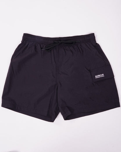 Barbour International Badeshorts mit Taschen in Schwarz
