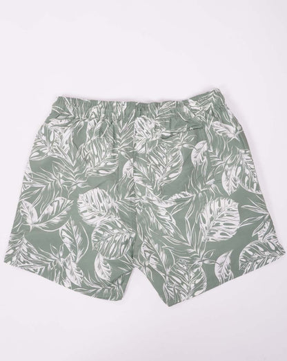 Gant – Badeshorts mit tropischem Blätter-Print in Grün