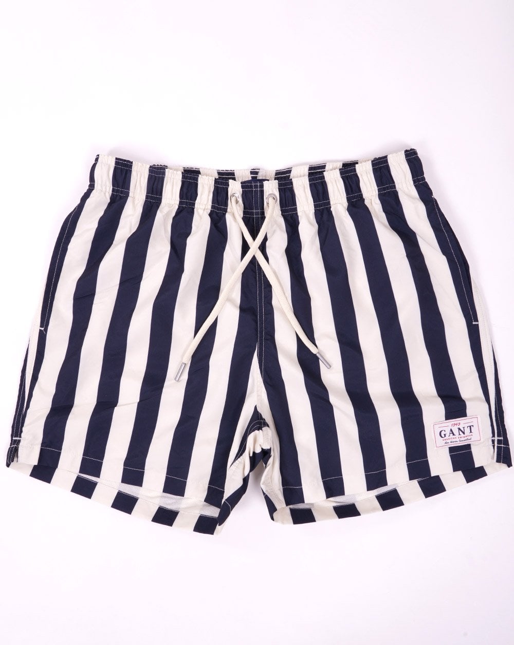 Gant – Badeshorts mit Blockstreifen, Marineblau