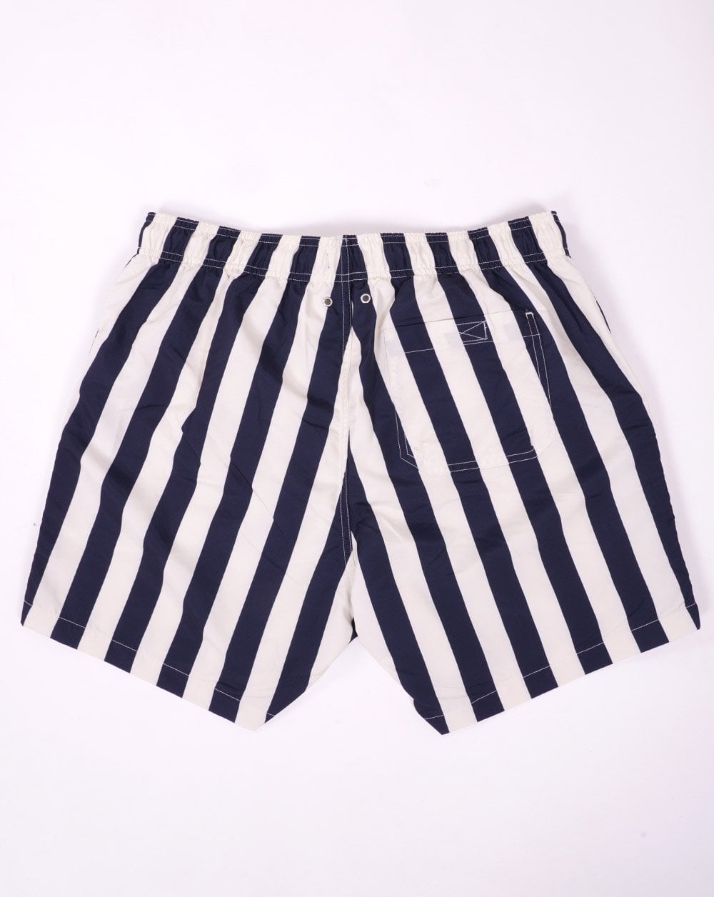 Gant – Badeshorts mit Blockstreifen, Marineblau