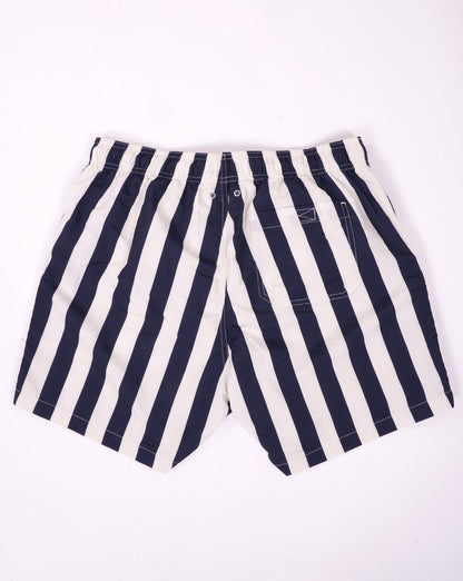 Gant – Badeshorts mit Blockstreifen, Marineblau
