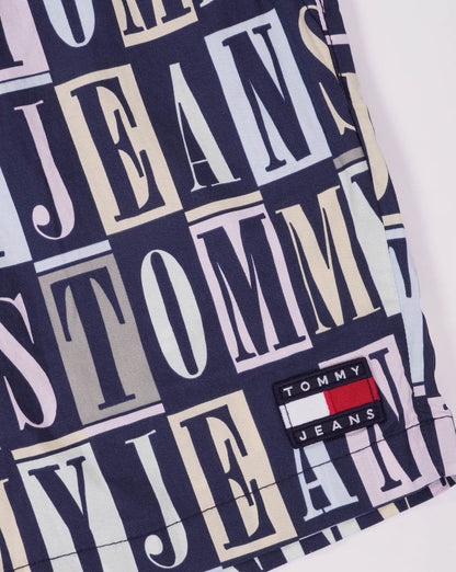 Tommy Jeans – Strandshorts in Marineblau/Pastell