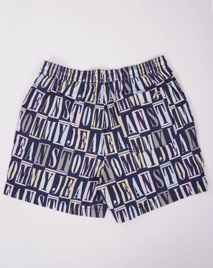 Tommy Jeans – Strandshorts in Marineblau/Pastell