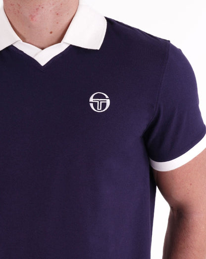 Sergio Tacchini Retro-Poloshirt Marineblau