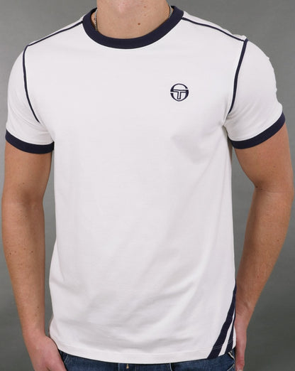 Sergio Tacchini 2-Streifen-T-Shirt Gardenia