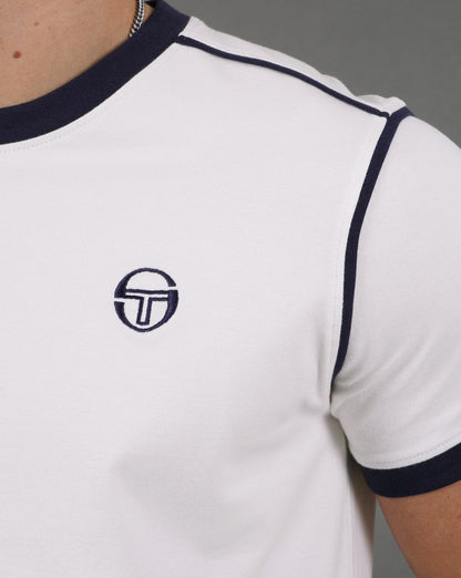 Sergio Tacchini 2-Streifen-T-Shirt Gardenia