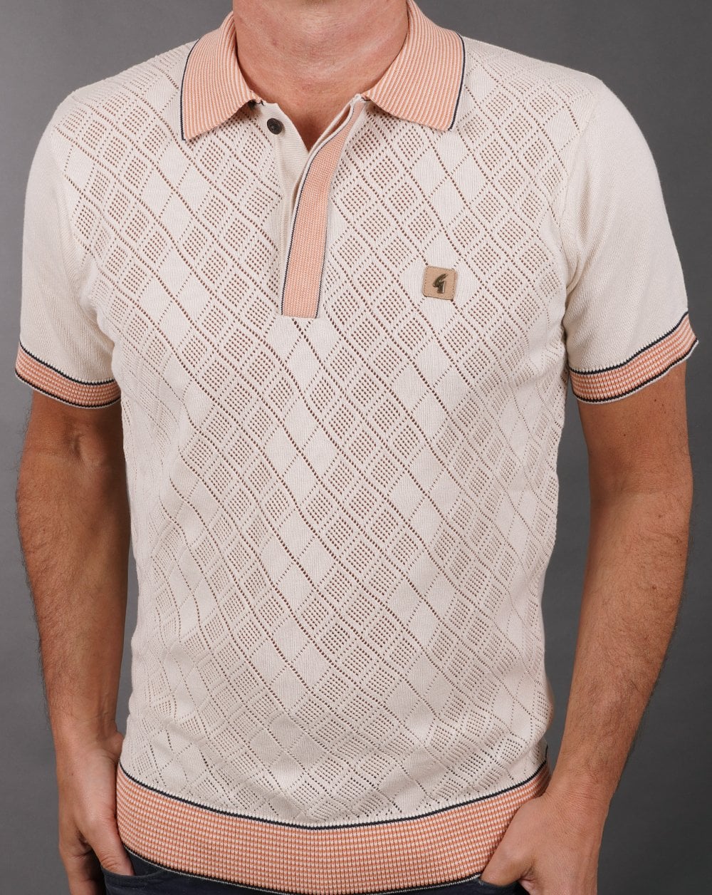 Gabicci Vintage Dafoe Strickpolo Cremepfirsich
