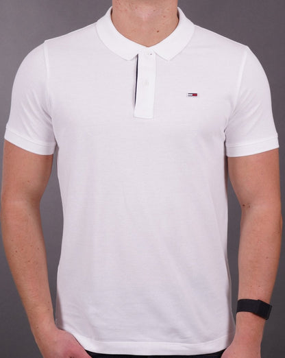 Tommy Jeans Slim Fit-Poloshirt aus Baumwolle in Weiß
