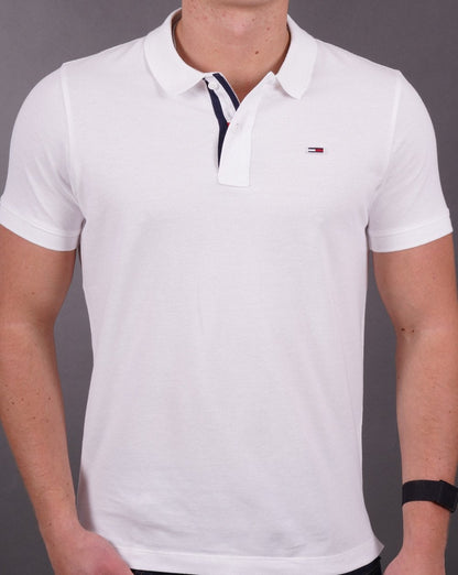Tommy Jeans Slim Fit-Poloshirt aus Baumwolle in Weiß