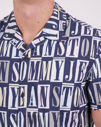 Tommy Jeans Logo Classic SS Shirt Marineblau/Pastell