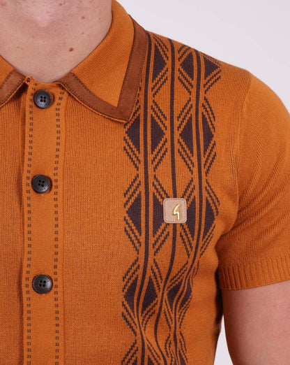 Gabicci Vintage Strickjacke mit durchgehender Knopfleiste Honig